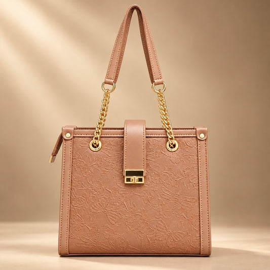 BAGY Elegant Butterfly Tote Bag Mustard