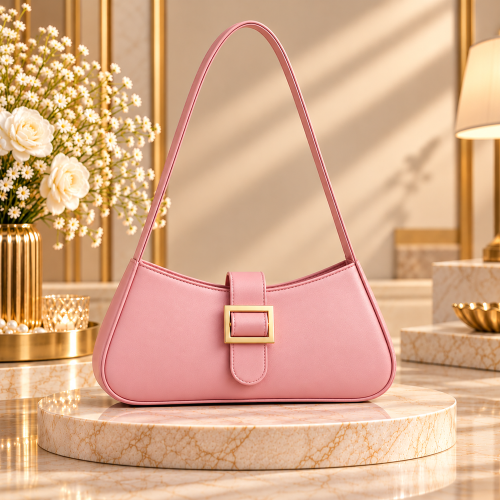 Buckle Shoulder Bag – pink | Premium Ladies Handbag