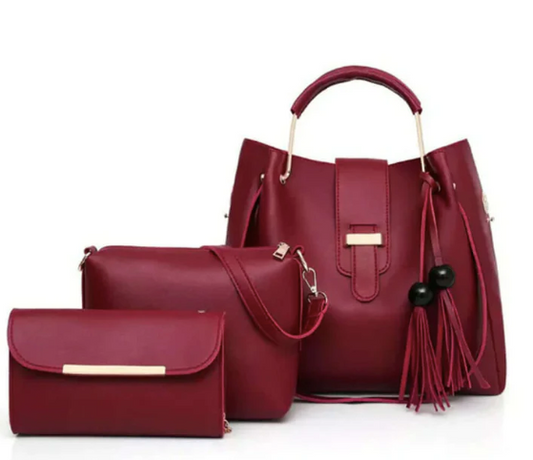 ALURE 3PCS MAROON BAG