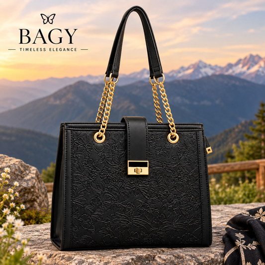 BAGY Elegant Butterfly Tote Bag Black